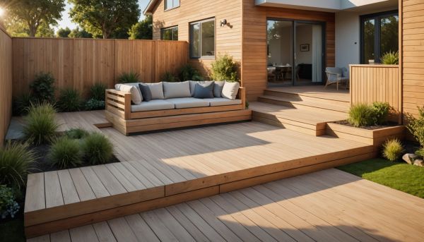 Terrasse, clôture et aménagement du terrain